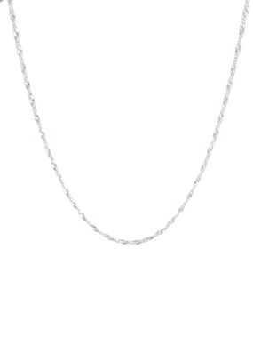 SILVER TONE Delicate Twisted Rope Necklace